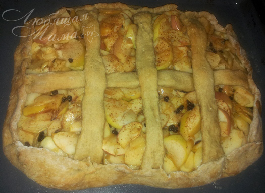 Открытый пирог с яблоками без сахара: готовый пирог